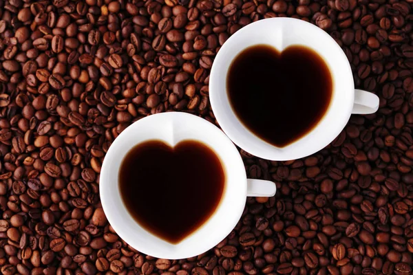 Tasses à café en forme de coeur — Photo