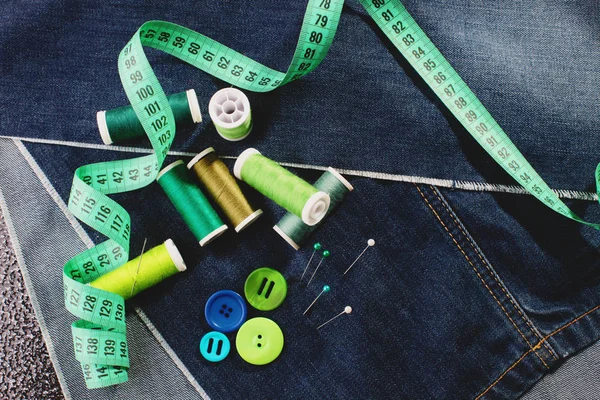 Conjunto de objetos bordados — Fotografia de Stock