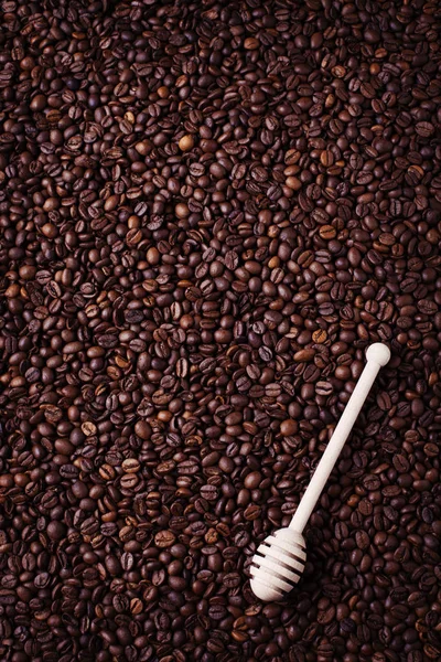 Kaffee Hintergrund mit Löffel — Stockfoto