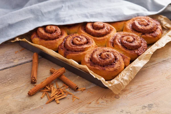 Baked cinnamon rolls — Stock Photo, Image