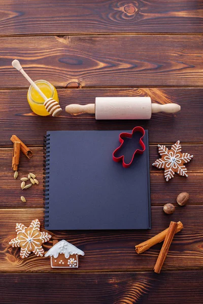 Bakgrunden för recept av julen bakning — Stockfoto