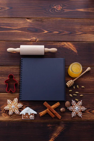 Hintergrund für Rezept zum Weihnachtsbacken — Stockfoto