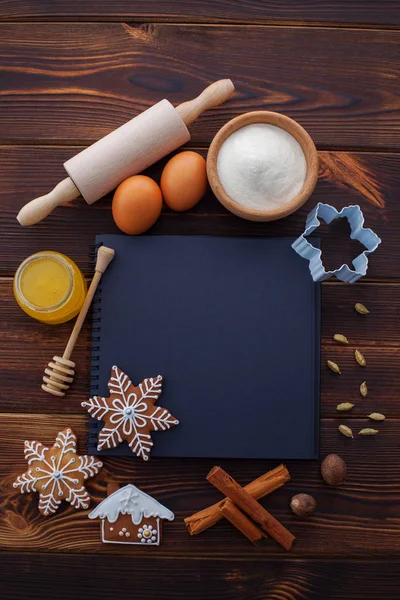 Fundo para receita de cozimento de natal — Fotografia de Stock