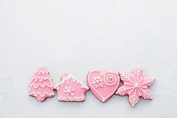 Lindos pães de gengibre rosa — Fotografia de Stock