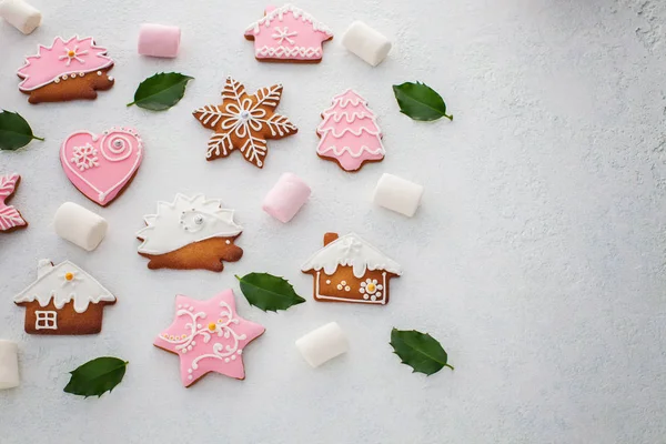 사랑 스러운 핑크 gingerbreads — 스톡 사진
