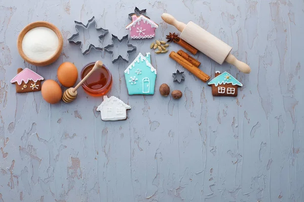 Ingredienser för bakning pepparkakor — Stockfoto