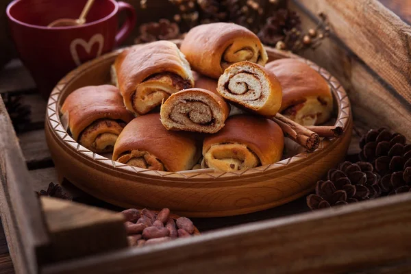 Kaneel broodjes met chocolade — Stockfoto