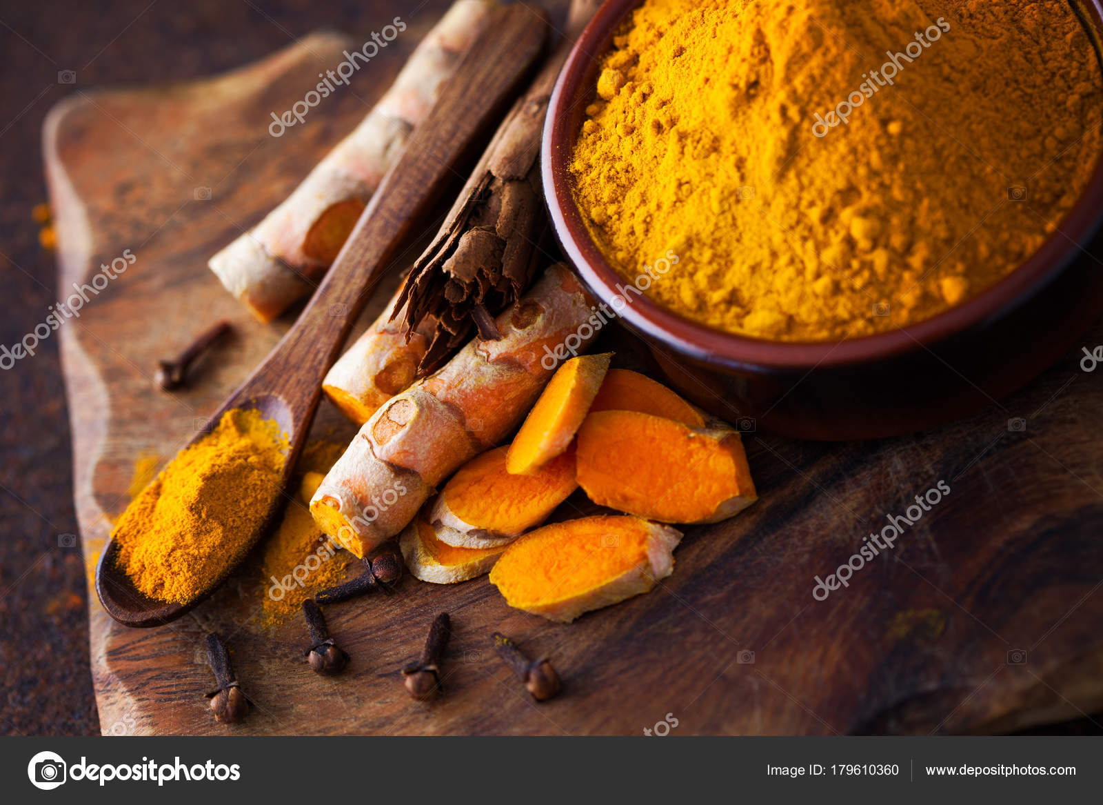 Aromatic Turmeric Tea Cinnamon Cloves Ginger Healthy Eating Stock Photo