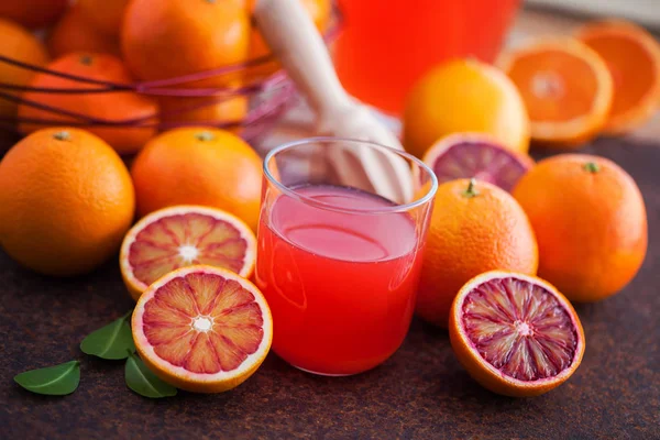 Pohár Narancslé Friss Citrusfélék Táblázat — Stock Fotó