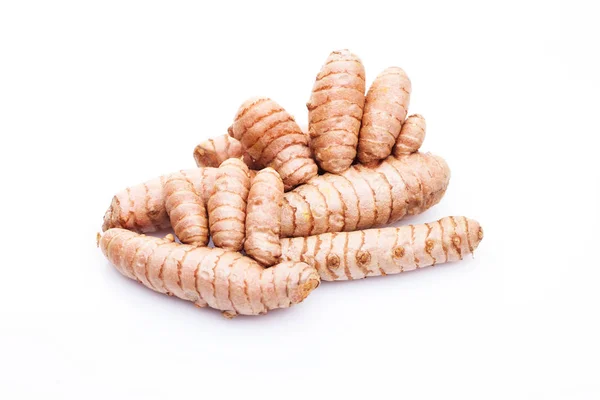 Roots Turmeric Isolateted White Background — Stock Photo, Image