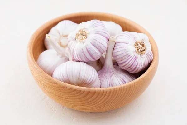 Garlic Bulbs White Background Herbs Spices — Stock Photo, Image