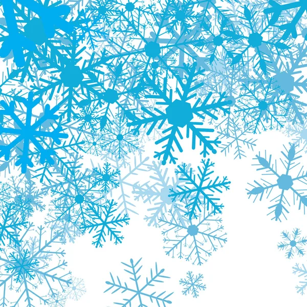 Fondo de invierno con copos de nieve, vector — Archivo Imágenes Vectoriales