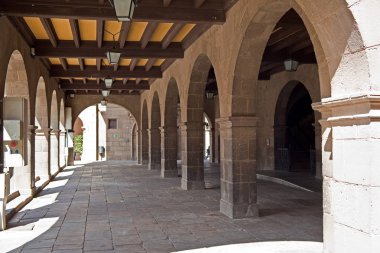 İspanya, Barcelona - 25 Mart 2014: Turistik cimplex İspanyolca Köyü (Poble Espanyol)