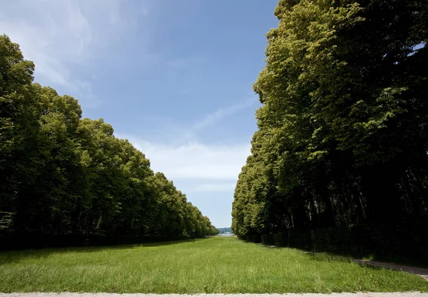 バイエルン王ルートヴィヒ2世のヘレンチエムゼー王宮の公園の路地 バイエルン貴族 — ストック写真