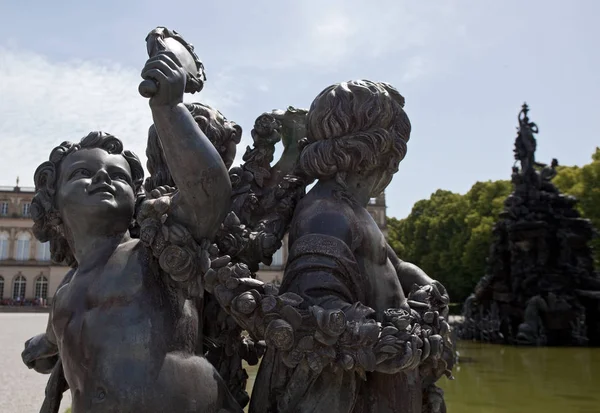 Tyskland Southen Bayern Juni 2012 Skulpturgrupp Cupids Herrenchiemsee Kungliga Palats — Stockfoto