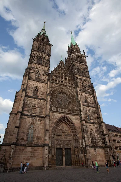 Germany Nuremberg June 2012 Lorenz High Gothic Church Historic Center — Stock Photo, Image