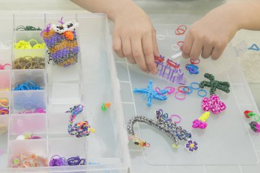 Aksesuarlar dokuma için gökkuşağı tezgah renkli lastik bantlar