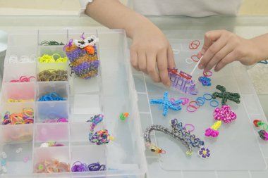 Aksesuarlar dokuma için gökkuşağı tezgah renkli lastik bantlar