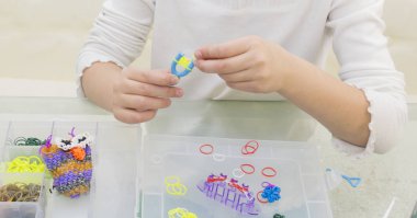 Aksesuarlar dokuma için gökkuşağı tezgah renkli lastik bantlar