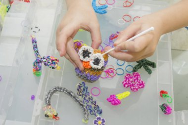 Aksesuarlar dokuma için gökkuşağı tezgah renkli lastik bantlar