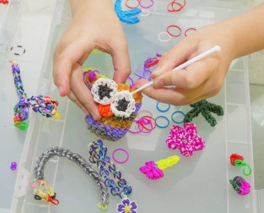 Aksesuarlar dokuma için gökkuşağı tezgah renkli lastik bantlar