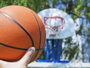 Basketbol sepet arka plan üzerinde
