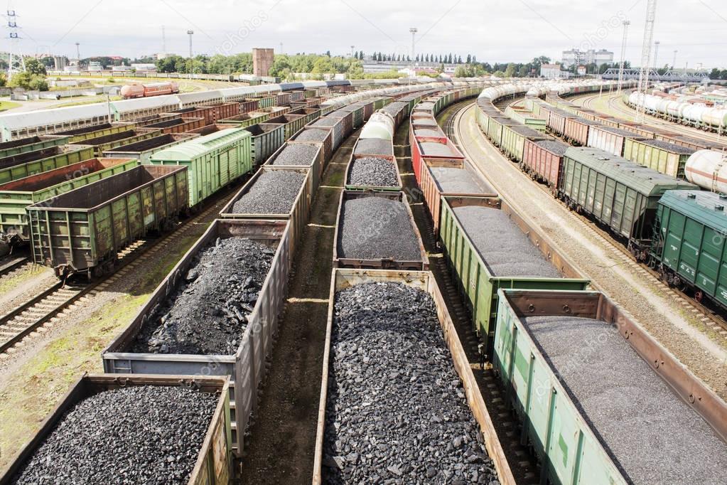 rail cars loaded with coal.