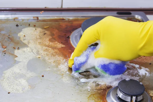 mutfak Ocak evde temizlik kadın yakın çekim