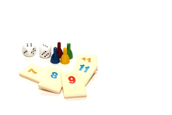 Gra planszowa gra liczb i podwójne kości — Zdjęcie stockowe