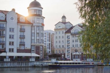 Kaliningrad city, Rusya 18 Ekim 2017. Balık köyü. Yazı işleri