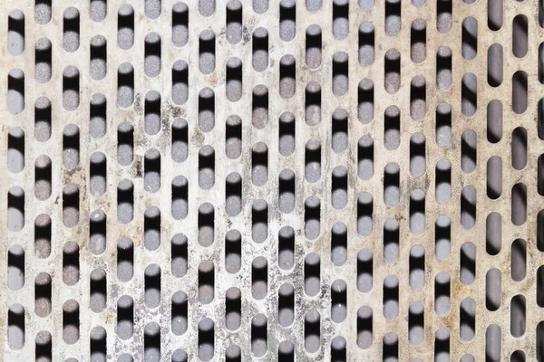 Metalen structuur zwart wit mesh schaduw op hoeken. — Stockfoto
