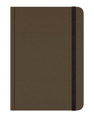 Beyaz arka plan üzerinde izole kahverengi defter. 3D çizim