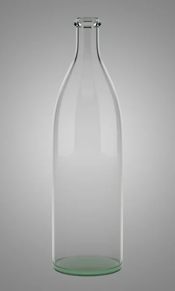 Empty bottle isolated on gray background. 3d illustration — Stock Photo, Image