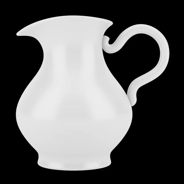 Keramický džbán, samostatný na černém pozadí. 3D obrázek — Stock fotografie