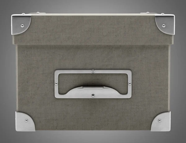 Bürokarton isoliert auf grauem Hintergrund. 3D-Illustrationen — Stockfoto