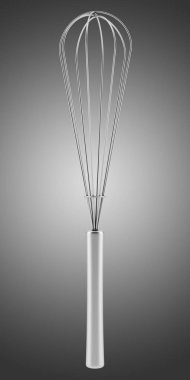 Metalik gri arka plan üzerinde izole çırpma teli. 3D çizim