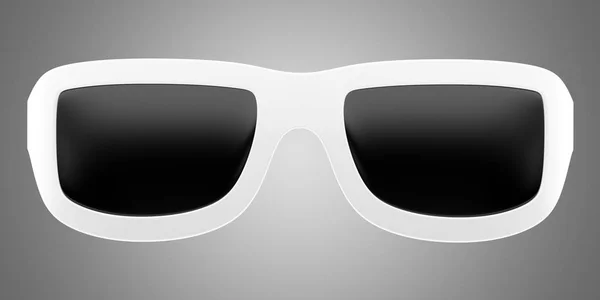 Okulary przeciwsłoneczne na białym tle na szarym tle. ilustracja 3D — Zdjęcie stockowe