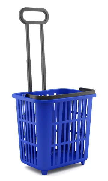 Prázdný modrý košíku izolovaných na bílém pozadí — Stock fotografie
