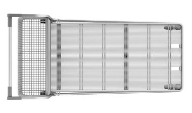 boş büyük alışveriş sepeti üzerinde beyaz backgrou izole Üstten Görünüm