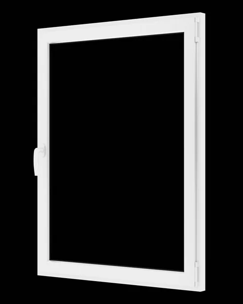 Окно изолировано на черном фоне. 3d иллюстрация — стоковое фото