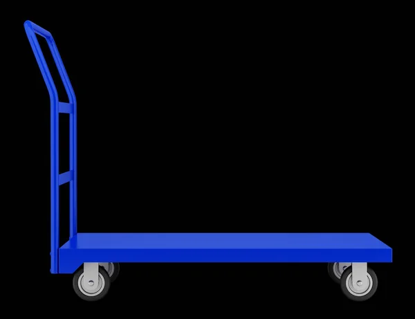 Empty large market service cart isolated on black background. 3d — Stock Photo, Image