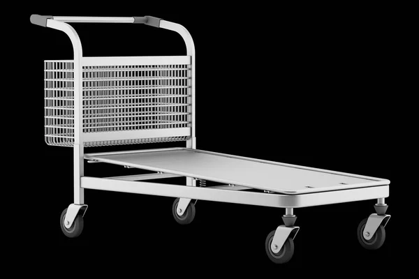 Empty large shopping cart isolated on black background. 3d illus — Stock Photo, Image