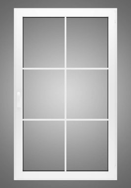 gri arka plan üzerinde izole penceresini açın. 3D çizim