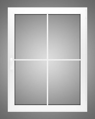 gri arka plan üzerinde izole penceresini açın. 3D çizim