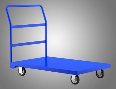 gri arka plan üzerinde izole boş büyük pazar servis arabası