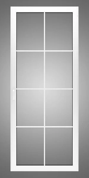 ウィンドウは、灰色の背景に分離されました。3 d イラストレーション — ストック写真