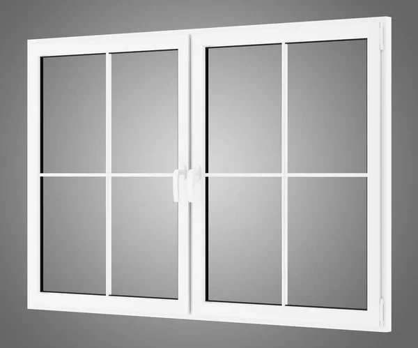 Вікно ізольоване на сірому фоні. 3d ілюстрація — стокове фото