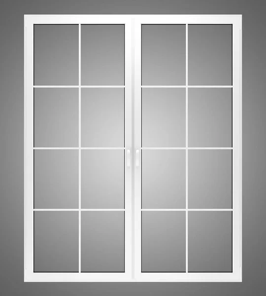 Finestra isolata su sfondo grigio. Illustrazione 3d — Foto Stock