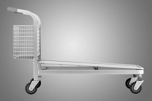 Empty large shopping cart isolated on gray background. 3d illust — Stock Photo, Image