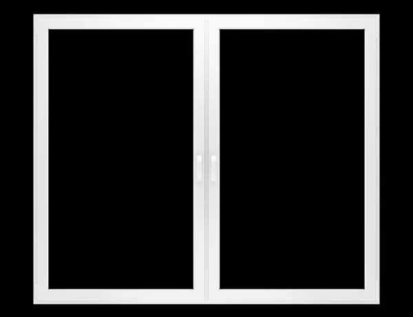 Venster geïsoleerd op zwarte achtergrond. 3D illustratie — Stockfoto